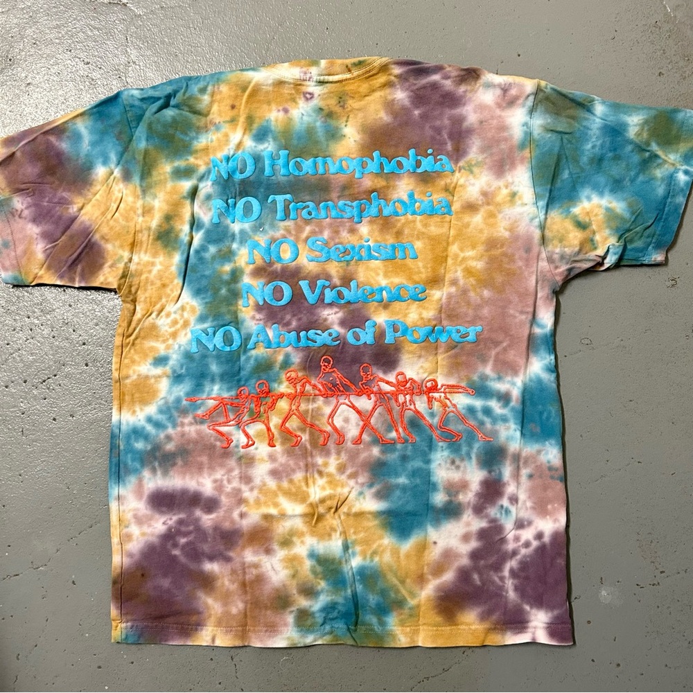 Obey Propaganda Tie Dye Love T-shirt Large with Back Graphic